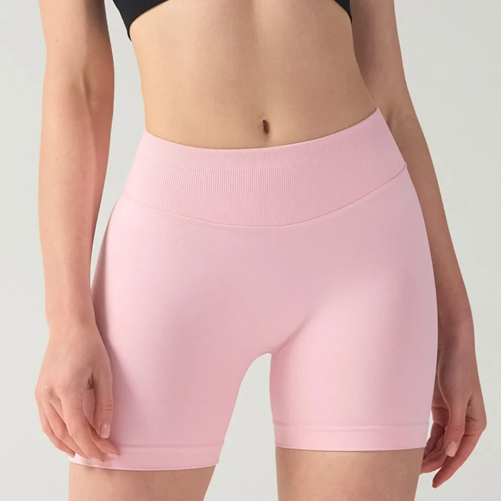 High Stretch Peach Hip Yoga Shorts