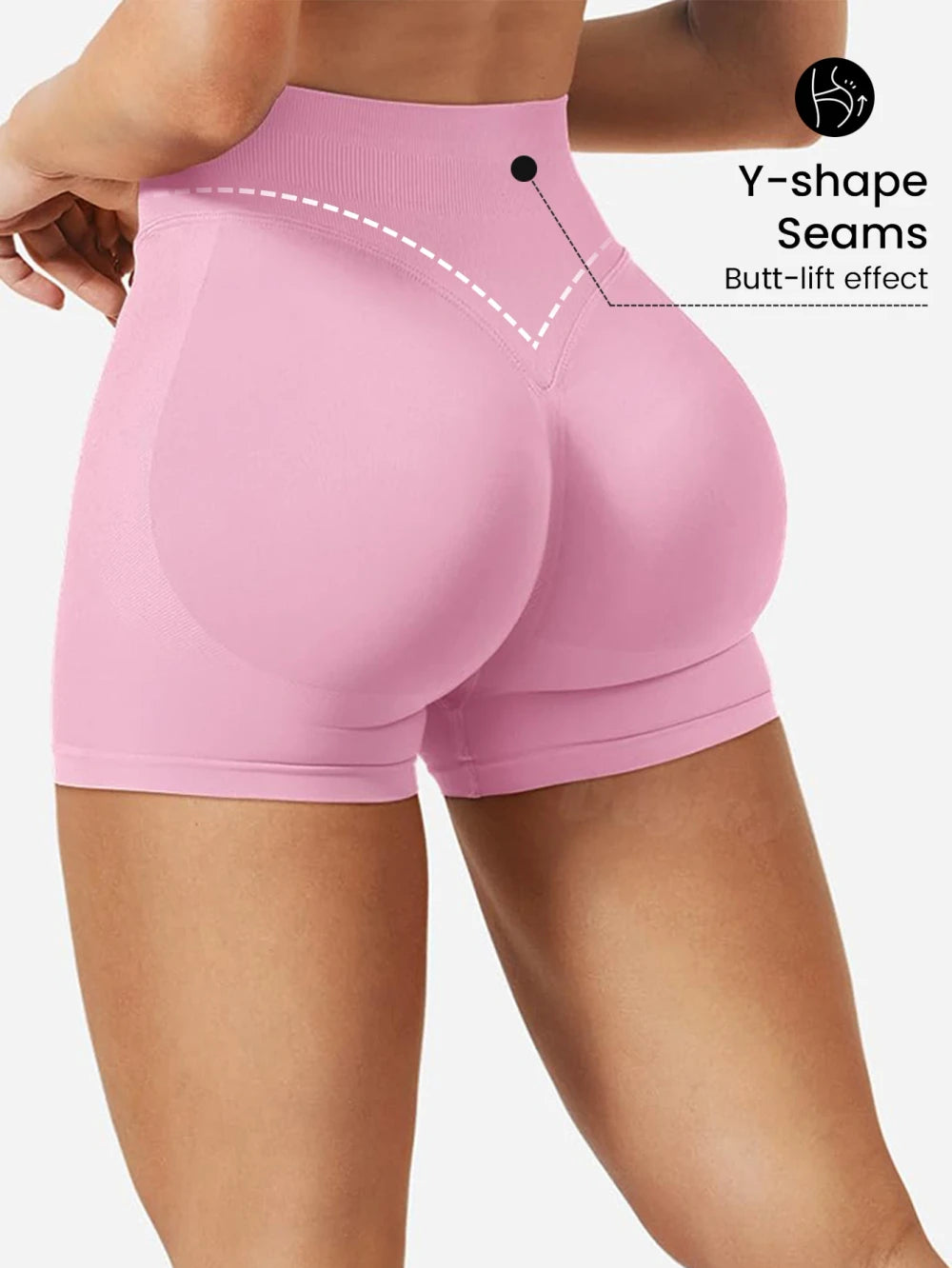 High Stretch Peach Hip Yoga Shorts