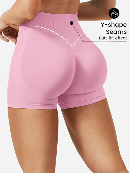 High Stretch Peach Hip Yoga Shorts