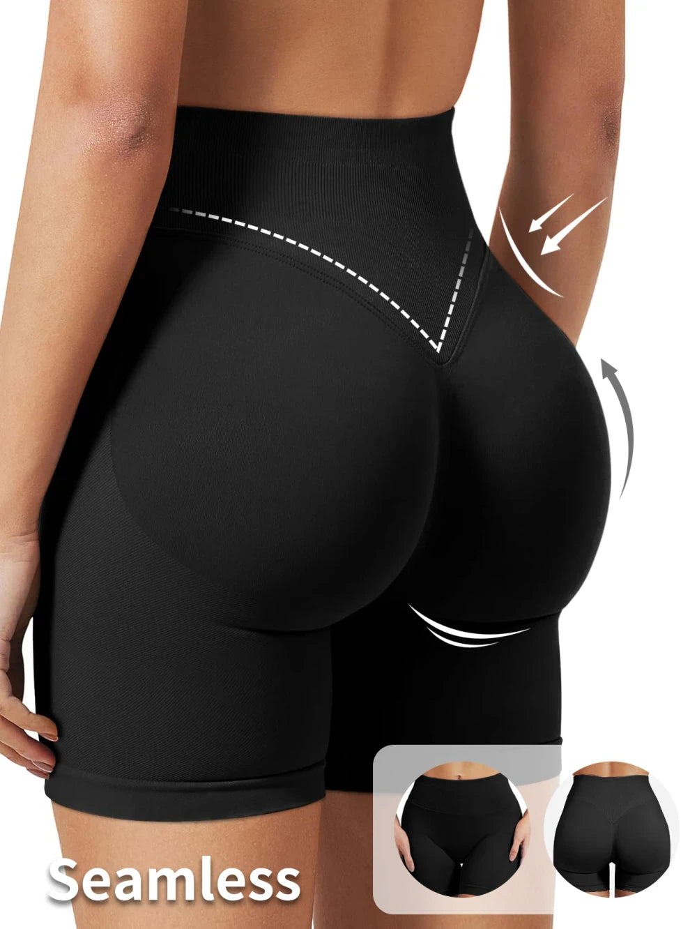 High Stretch Peach Hip Yoga Shorts