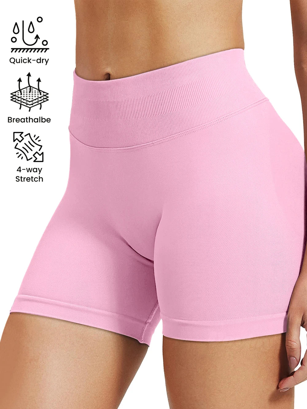High Stretch Peach Hip Yoga Shorts